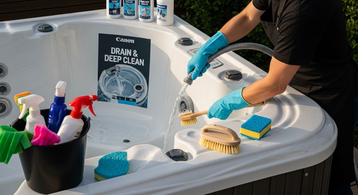 hot tub draining cleaning