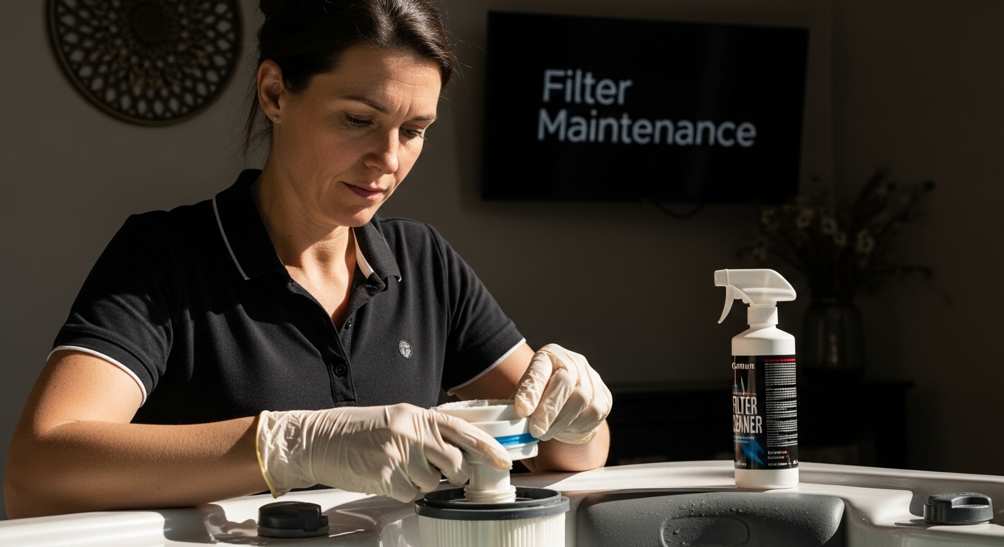 spa filter cleaner usage image