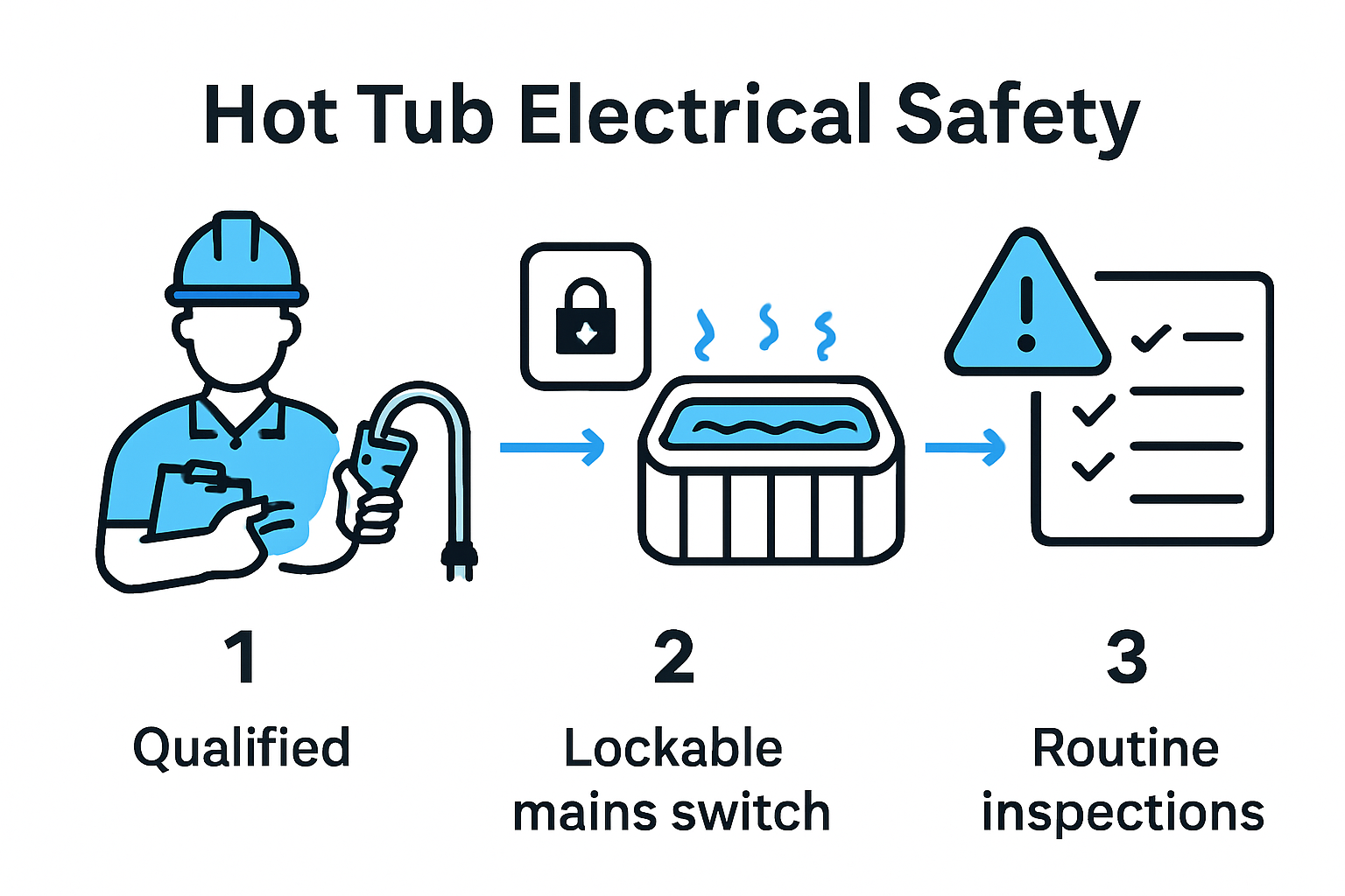 Infographic on hot tub electrical safety steps