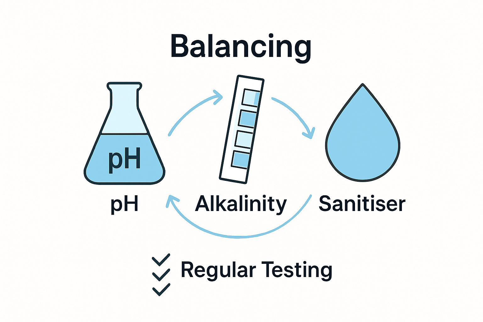 Infographic of balancing key spa water parameters