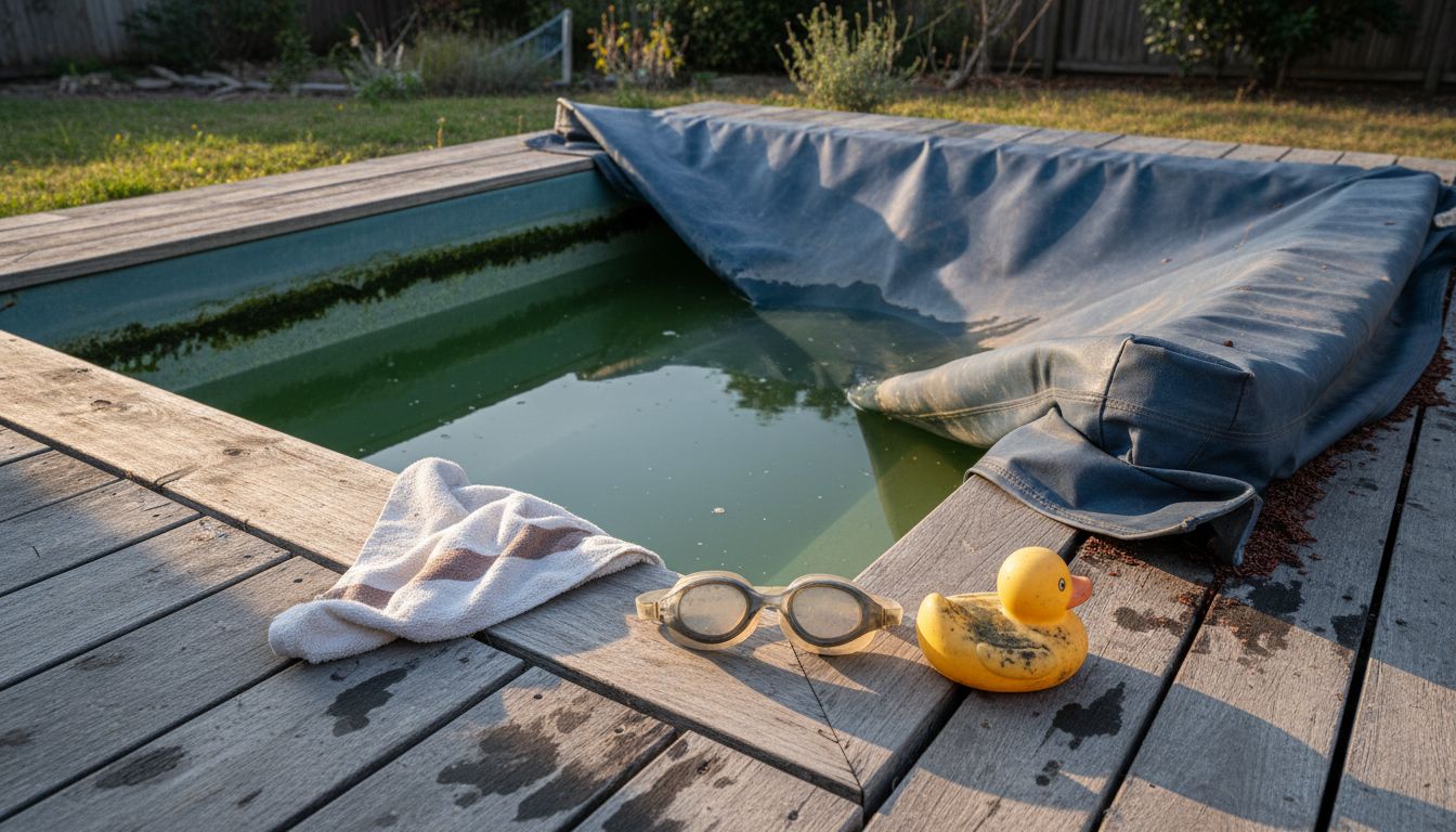Cloudy neglected hot tub shows health risks