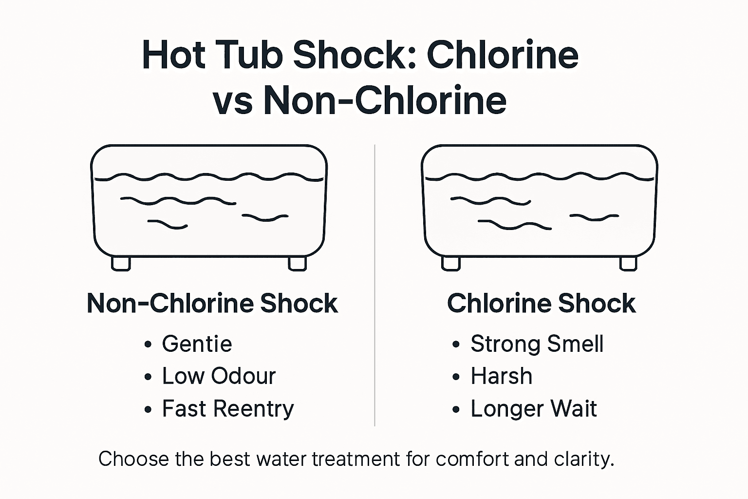 Infographic comparing chlorine and non-chlorine shock