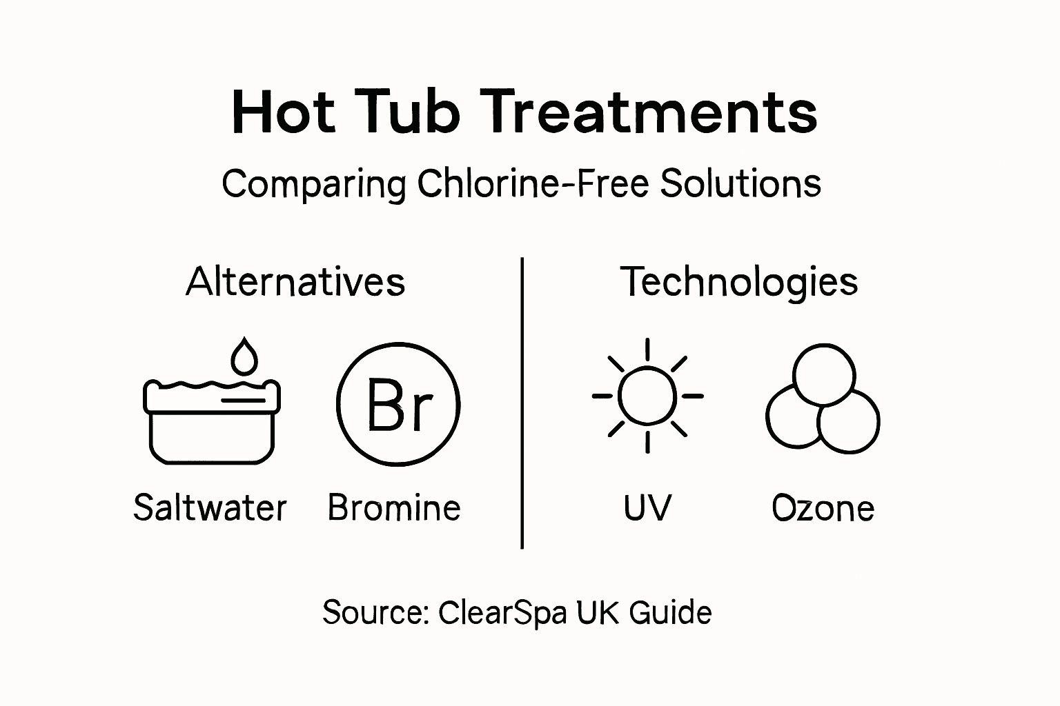 Infographic comparing hot tub treatments