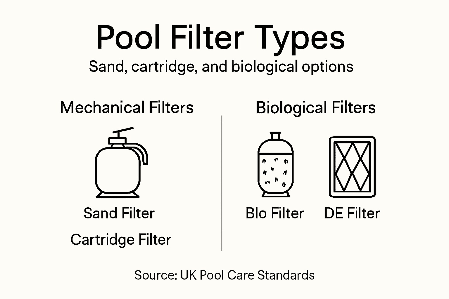Infographic comparing pool filter types
