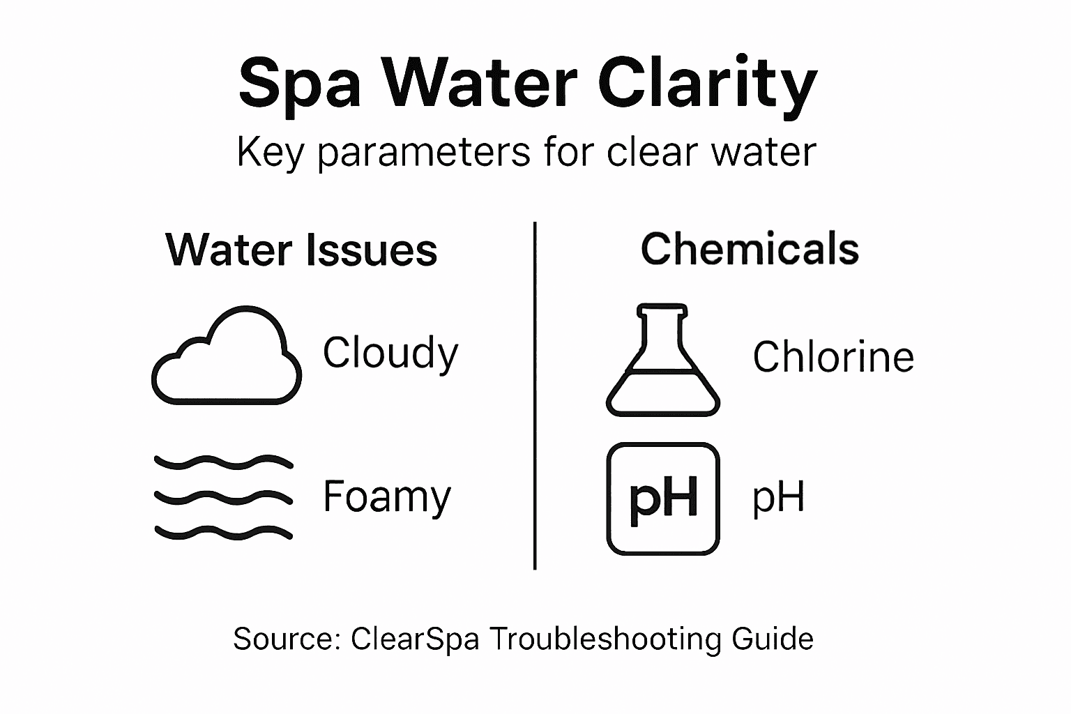 Infographic showing water issues and chemical tips