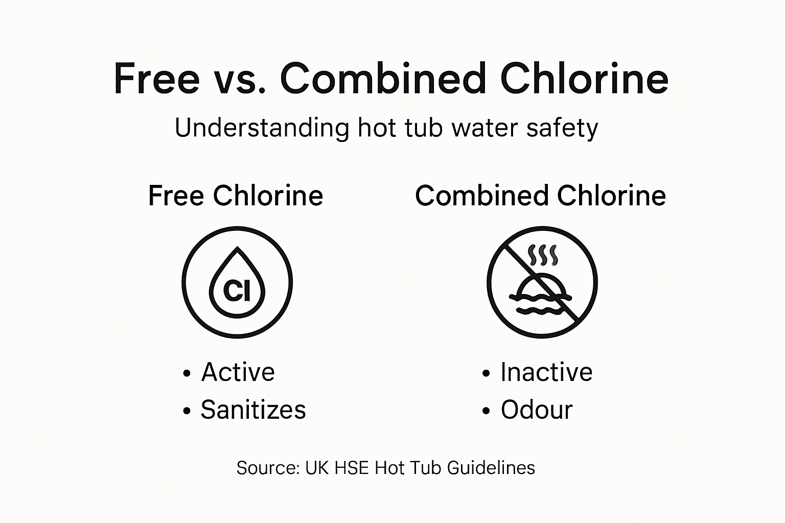 Infographic comparing free and combined chlorine