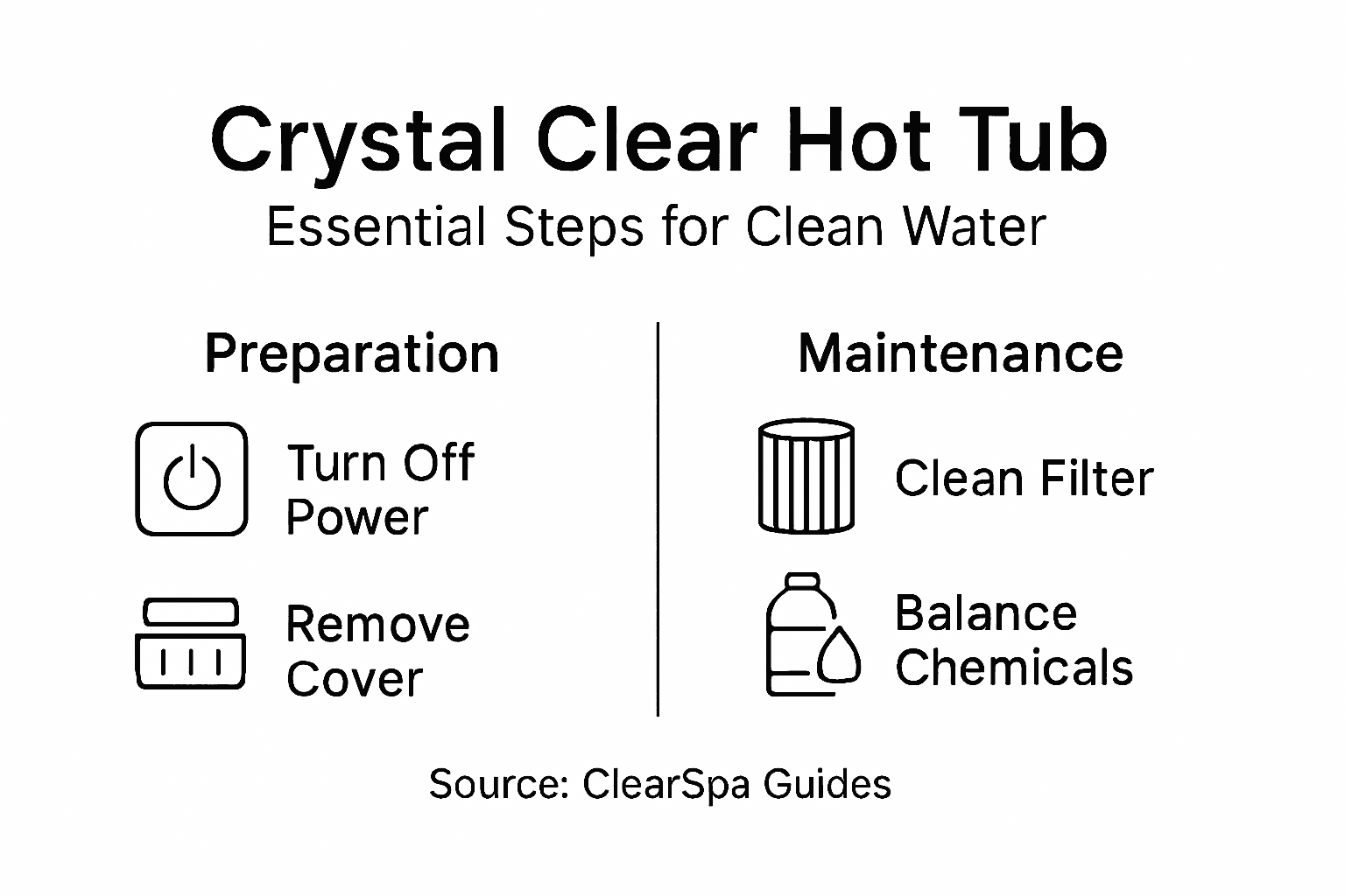 Infographic of steps for keeping hot tub clean