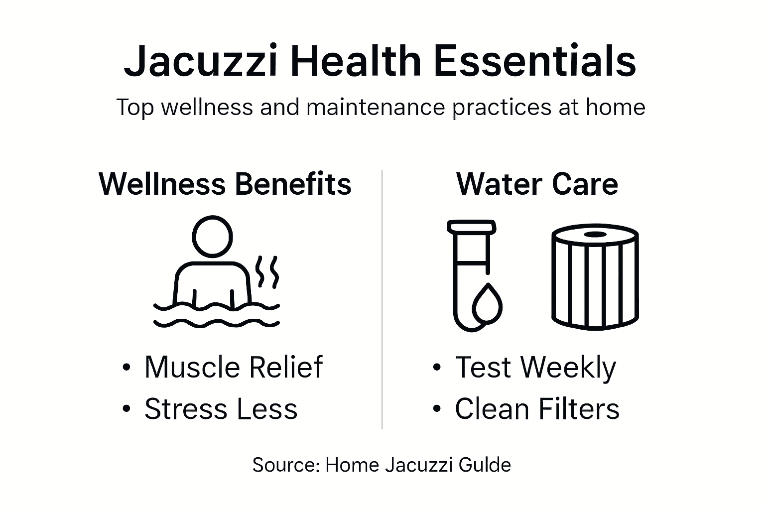 Infographic of Jacuzzi health essentials and maintenance