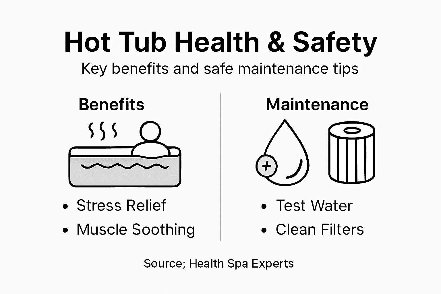 Infographic shows hot tub health and care essentials