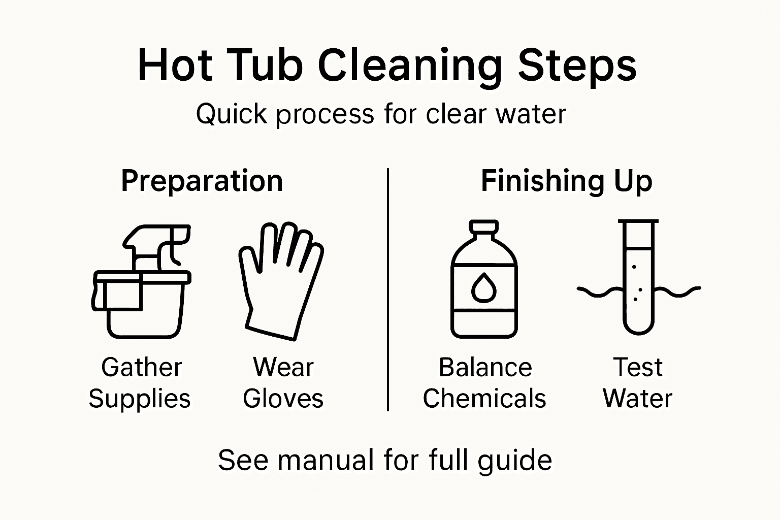 Infographic hot tub cleaning quick step overview
