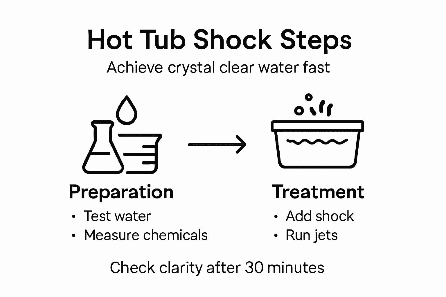 Infographic outlining hot tub shock steps