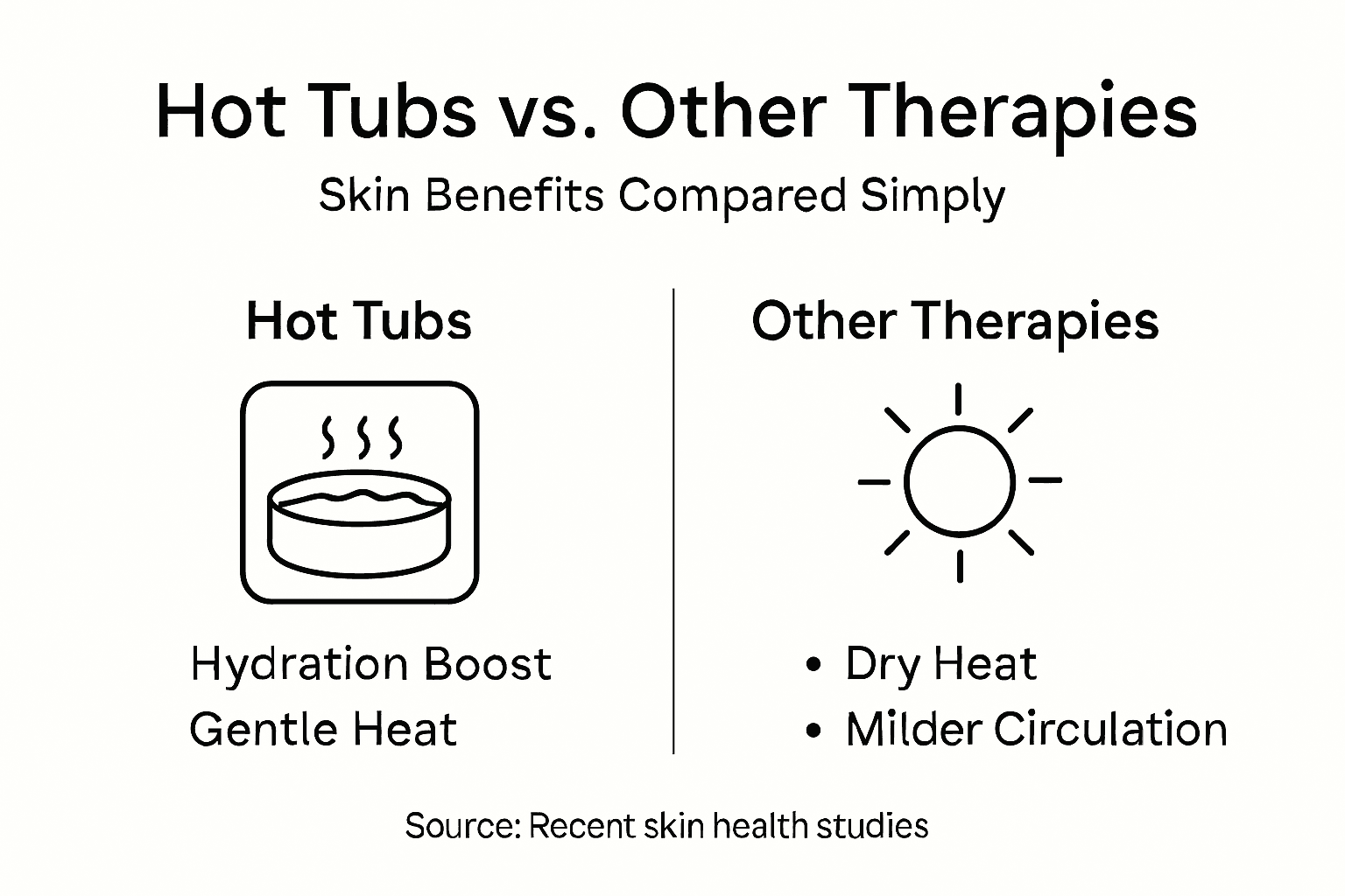 Infographic comparing hot tub and other skin therapies