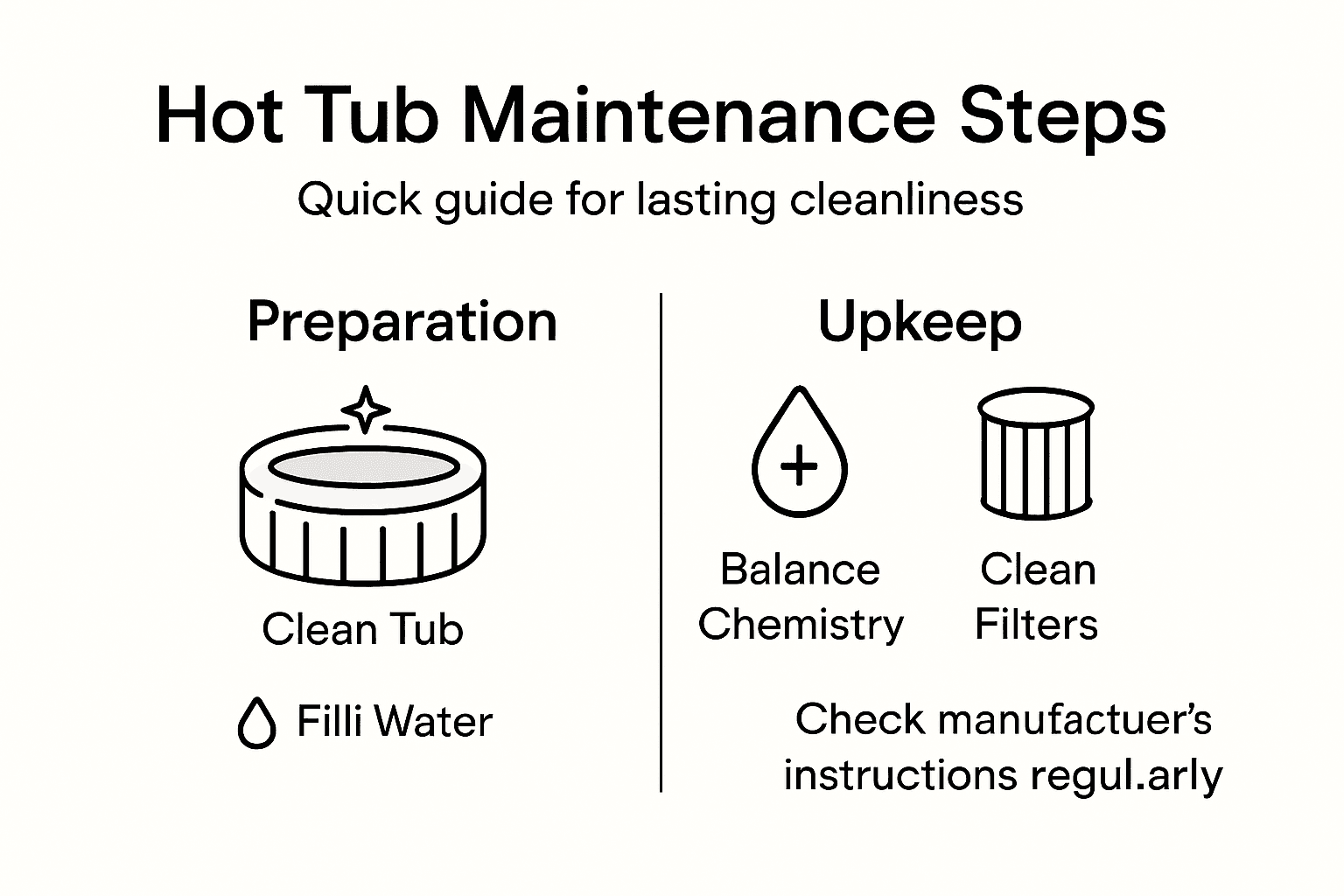 Infographic outlining hot tub maintenance steps