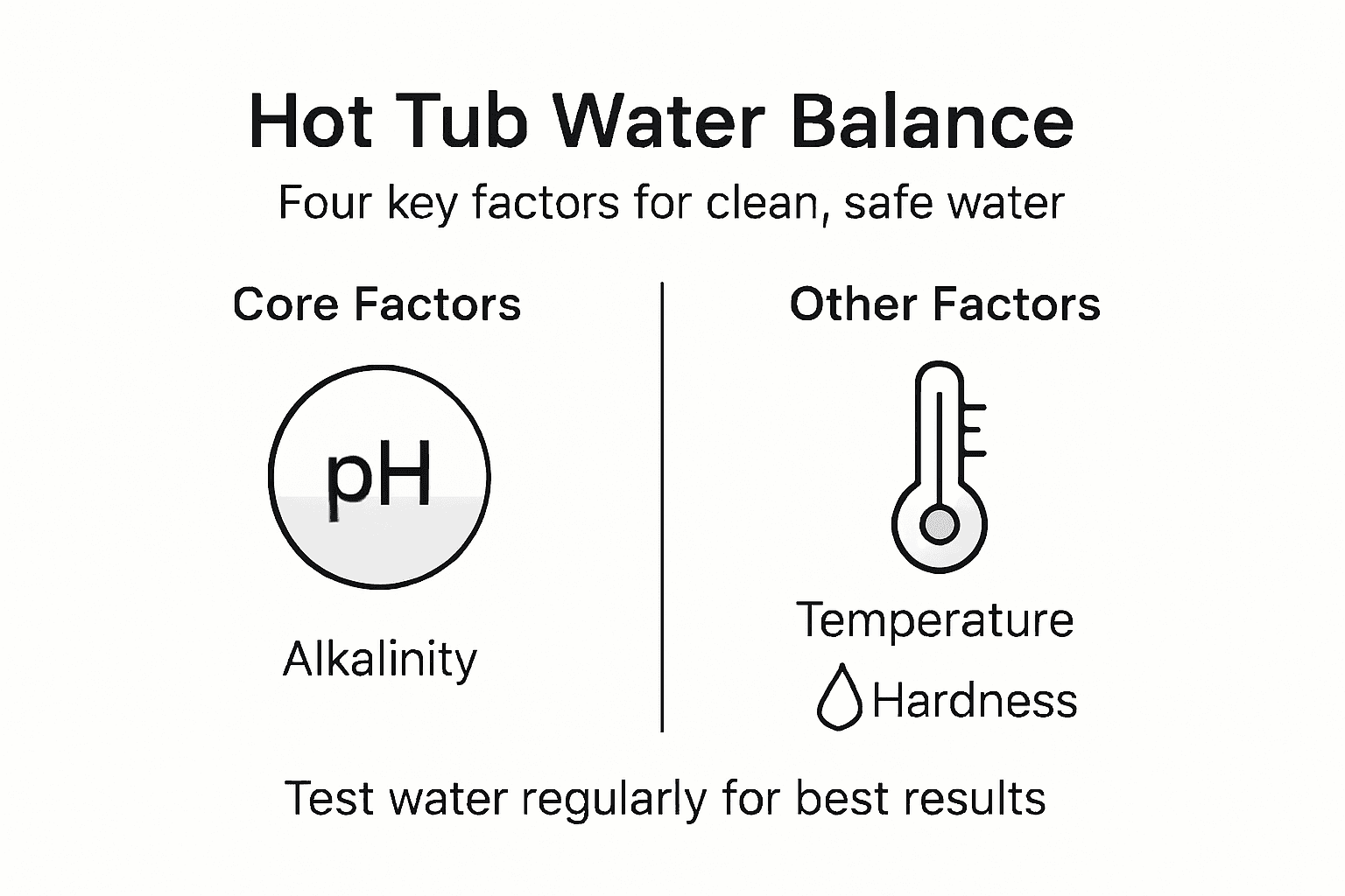 Infographic showing hot tub water balancing overview