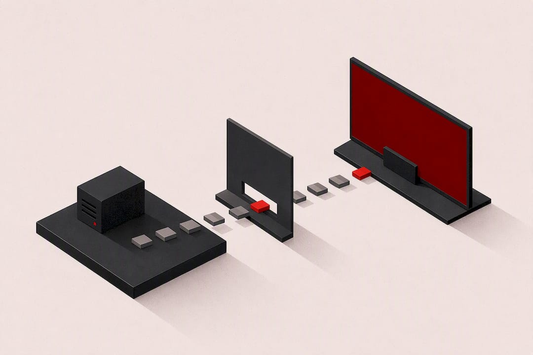 Abstract low latency remote desktop title card