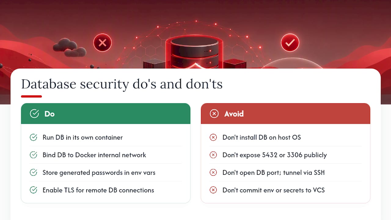 Setting Up Database Services and Connection Security &mdash; overview diagram