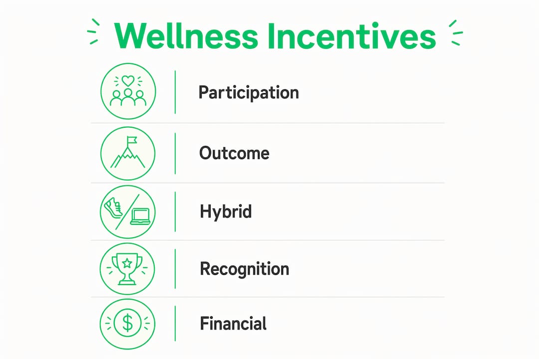 Infographic outlining wellness incentive types