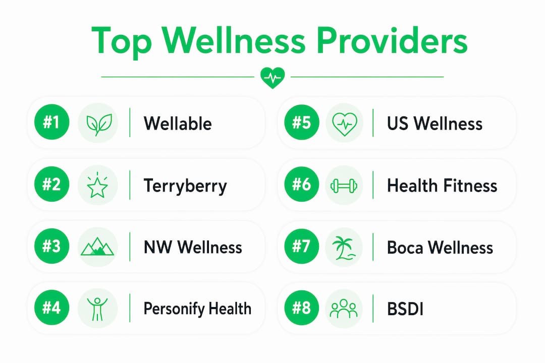 Infographic ranking corporate wellness providers