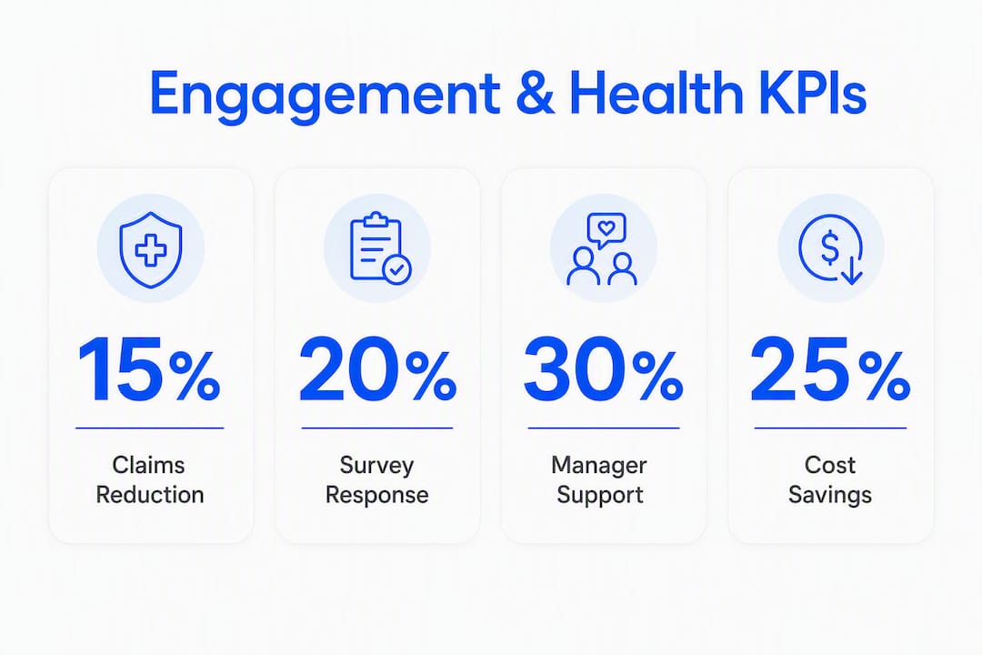 Infographic showing KPIs linking engagement to health outcomes
