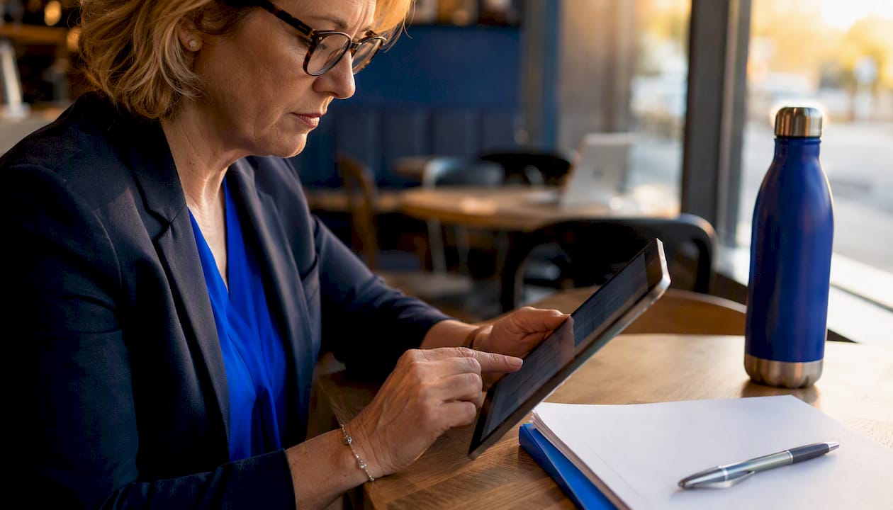 HR manager reviewing anonymized health data