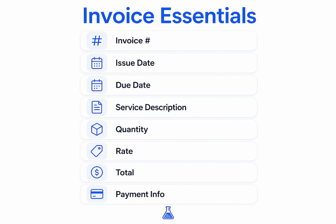 Infographic showing essential invoice fields