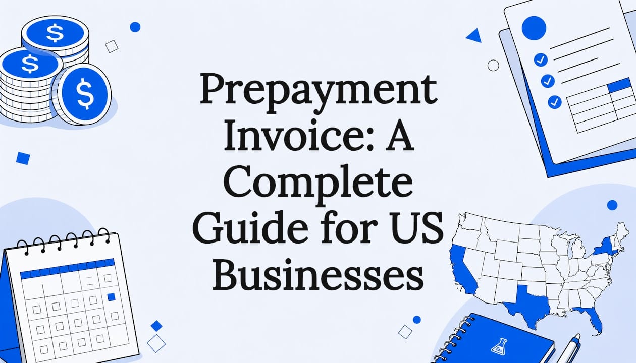 Decorative prepayment invoice title card illustration