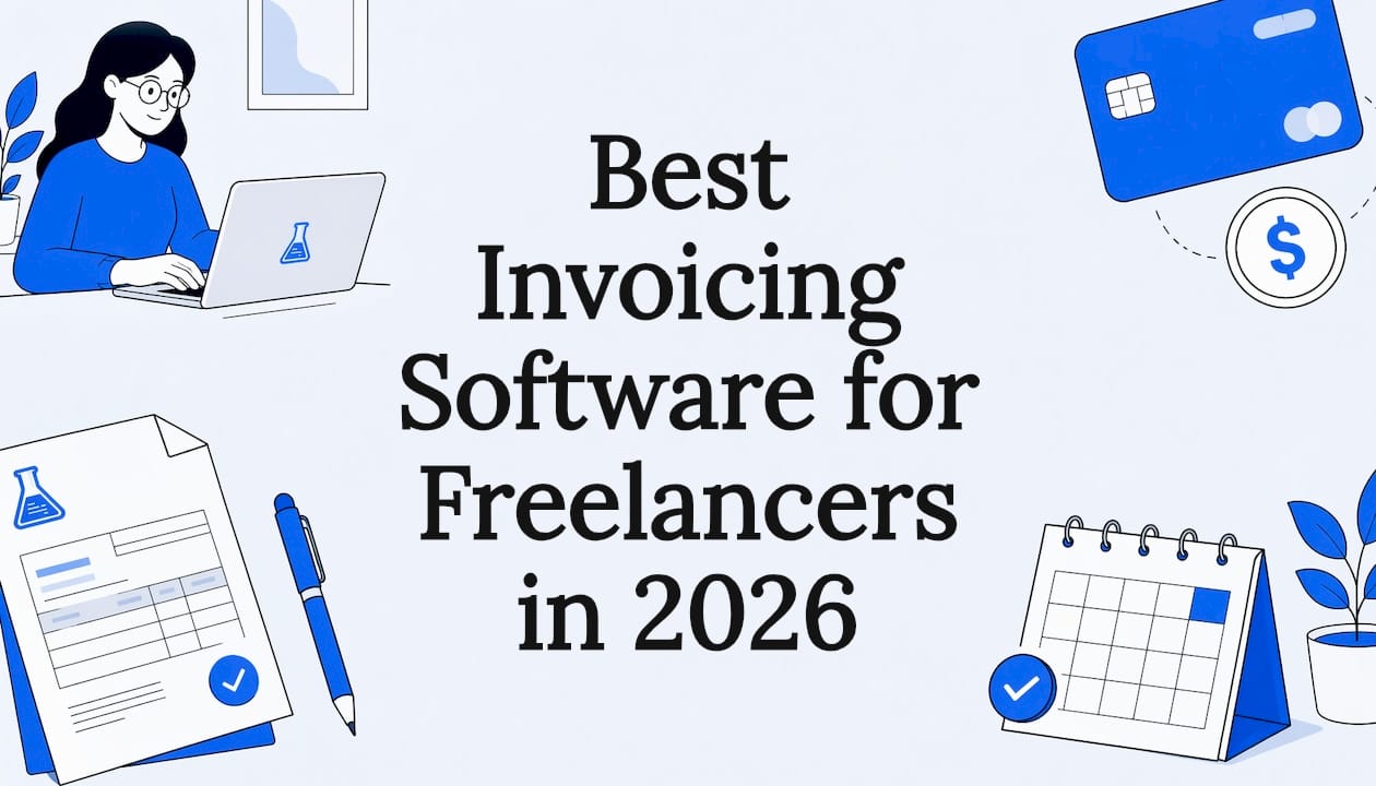 Decorative title card illustration for invoicing article