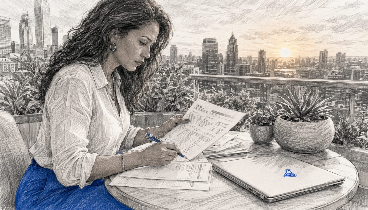 Finance professional reviewing payment documents