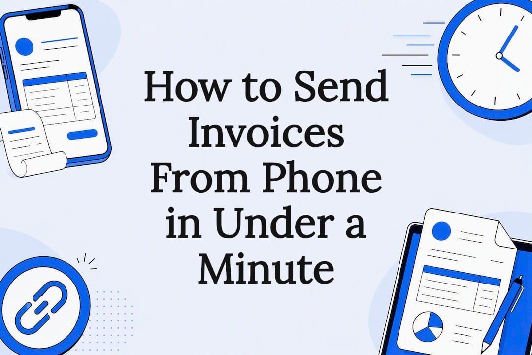 Decorative title card for mobile invoicing article