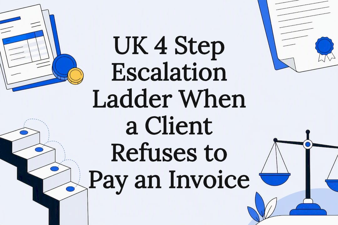 Decorative invoice payment escalation title card