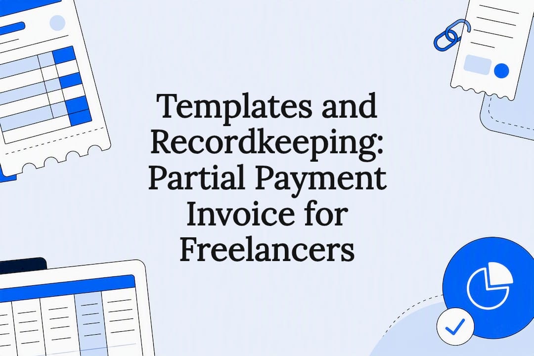 Decorative partial payment invoice illustration