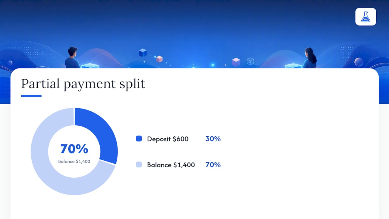 Partial payment invoice recording process