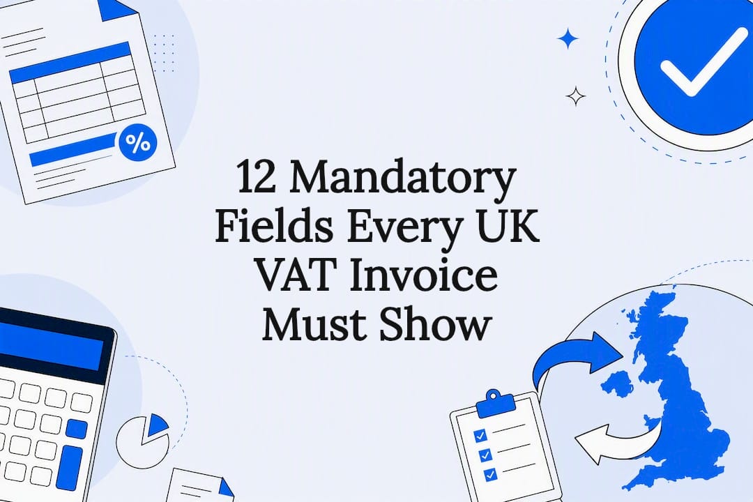 Decorative UK VAT invoice title card