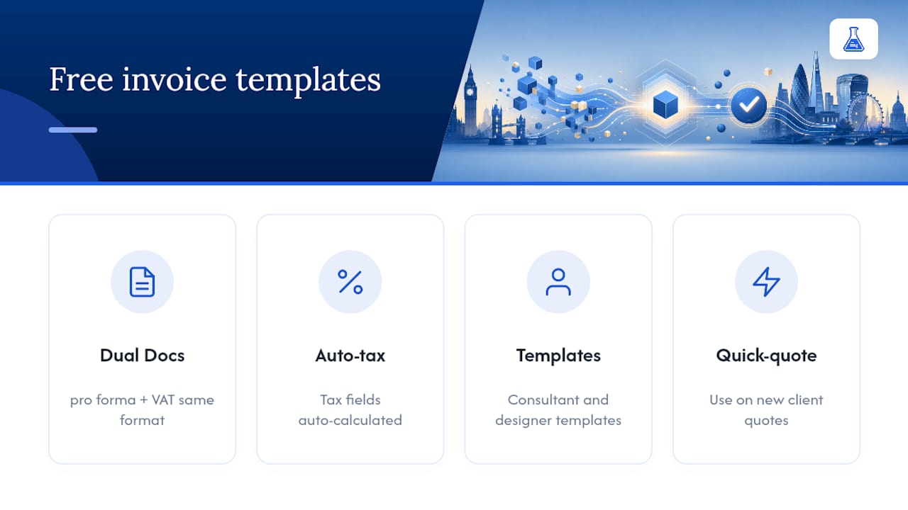 Get started with free pro forma and VAT invoice templates — overview diagram