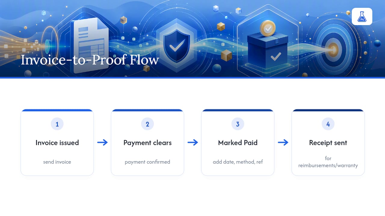 Invoice to receipt payment verification flow