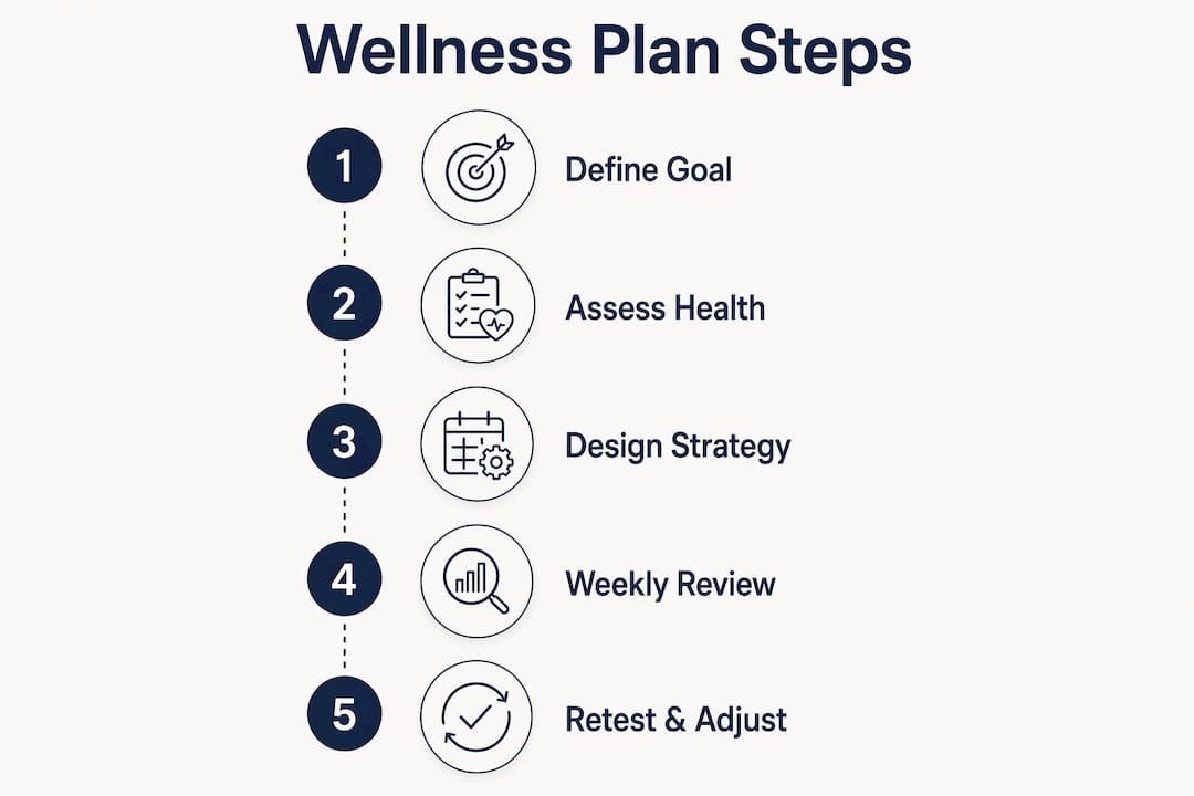 Infographic showing step-by-step wellness plan process