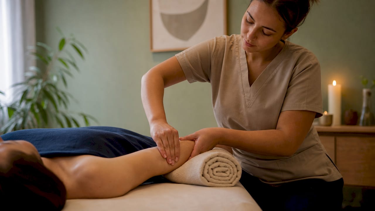 Hands performing targeted soft tissue massage