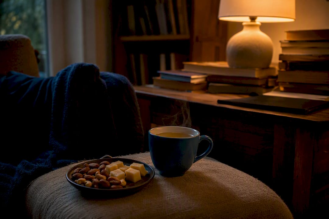 Evening snack and tea for restful sleep