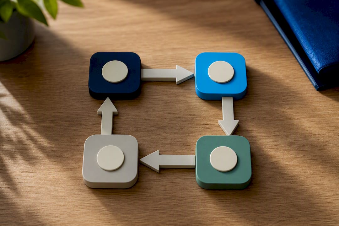 Four-stage box breathing cycle illustration