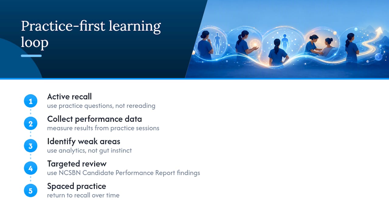 Learning loop from recall to targeted review