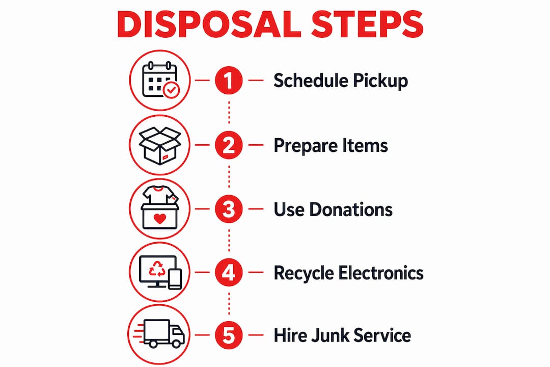 Infographic illustrating disposal steps in Sunnyvale