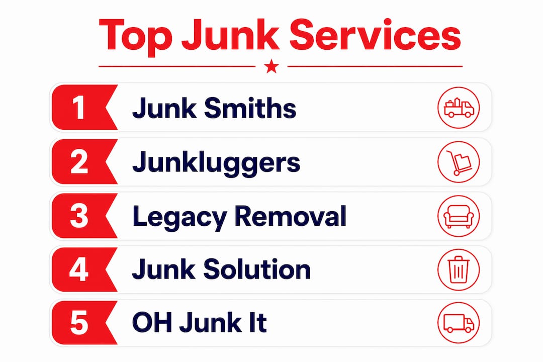 Infographic showing ranked junk removal services