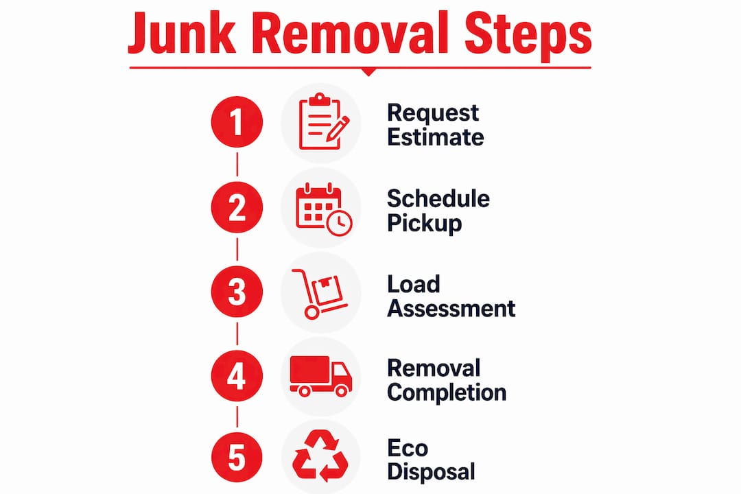 Infographic with steps to use junk removal service