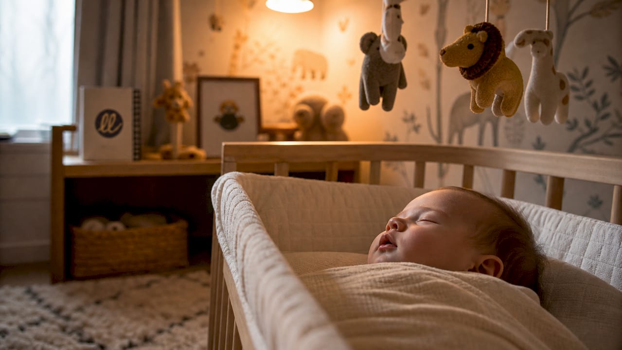 Close-up of sleeping baby breathing through mouth