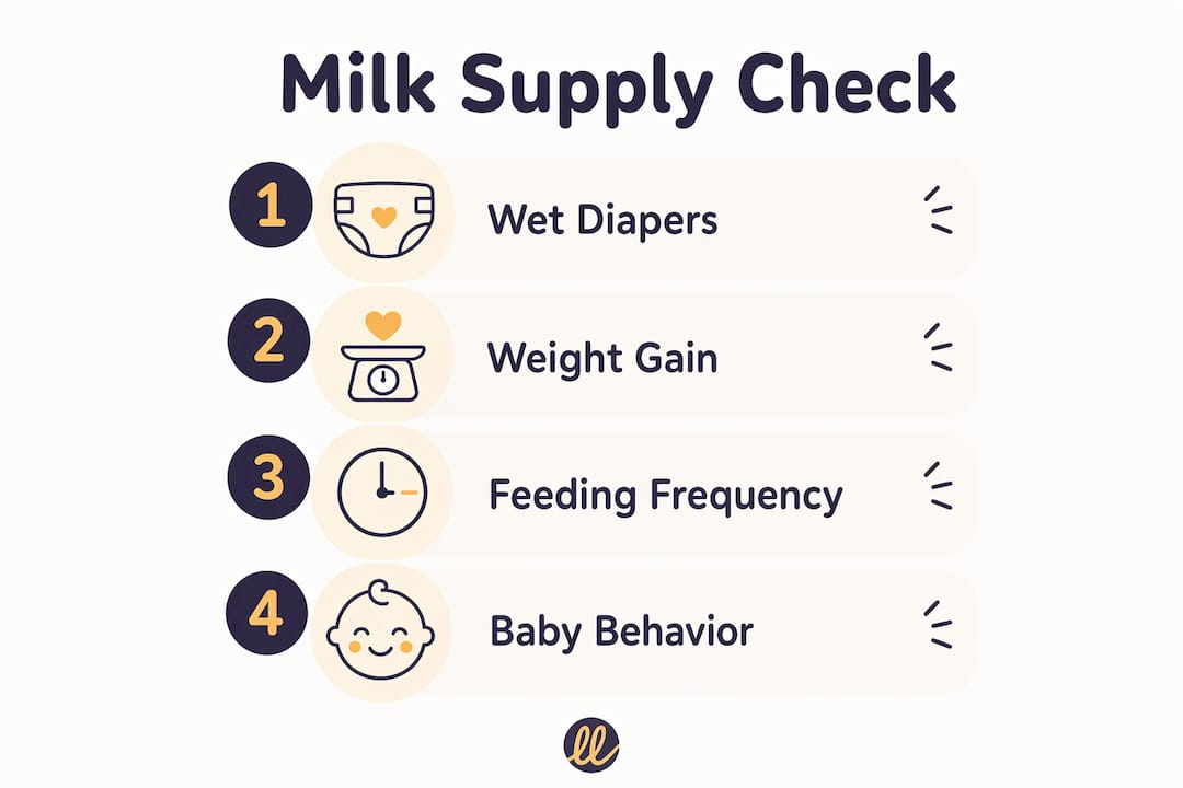 Infographic showing key indicators to assess milk supply