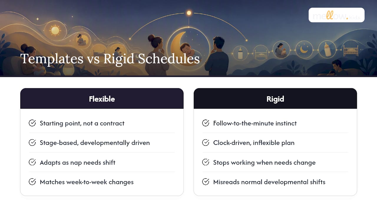 Why Flexible Templates Beat Rigid Schedules — overview diagram
