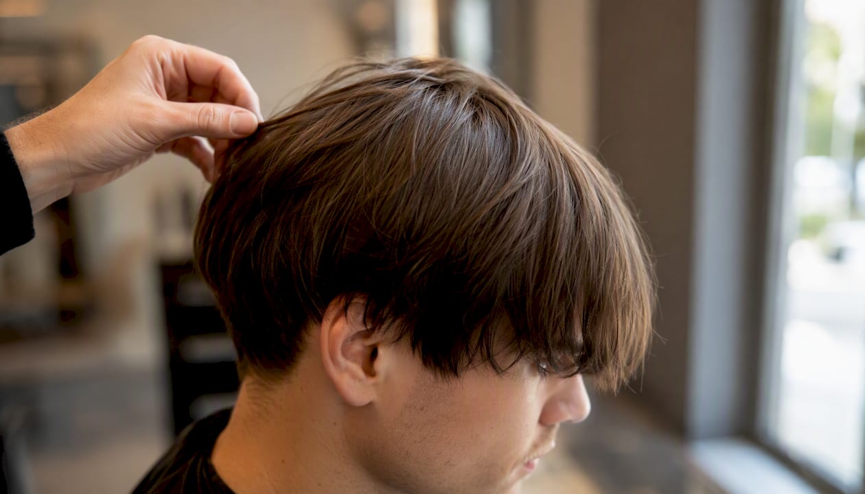 Detailný pohľad na tupý bob účes na jemných vlasoch