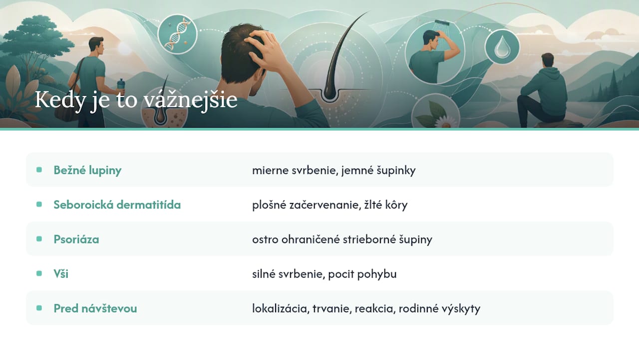 Kedy nejde len o lupiny, ale o niečo vážnejšie? — overview diagram