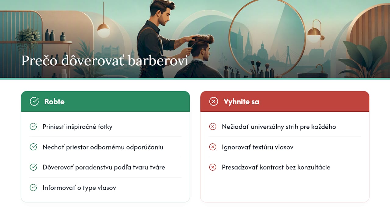 Prečo dôverovať profesionálnemu barberovi — overview diagram
