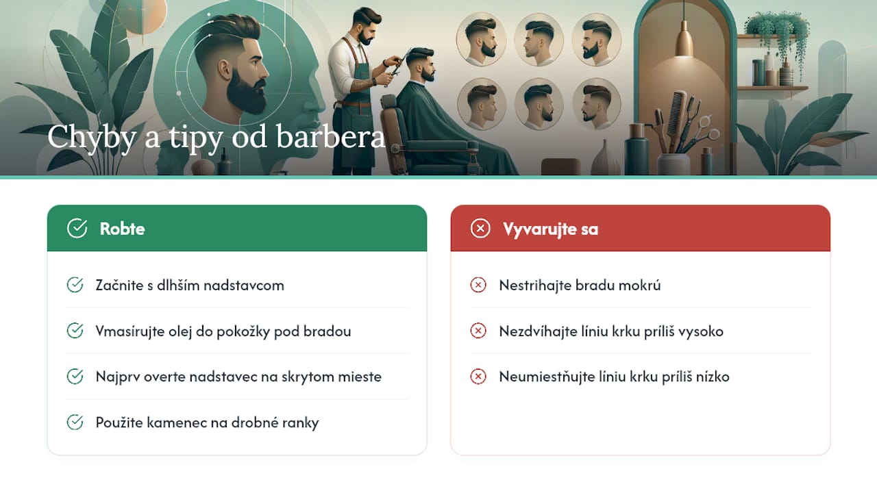 Bežné chyby a overené tipy od barbera — overview diagram